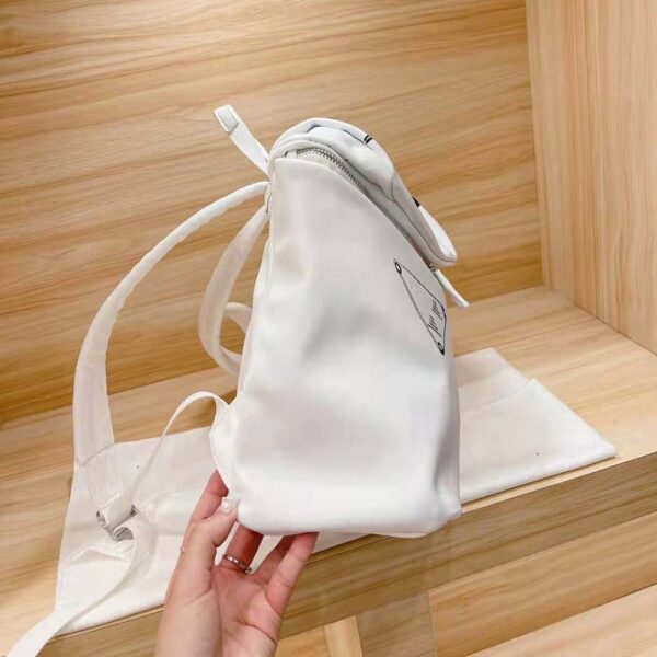 Prada Women Signaux Printed Nylon Backpack-white (7)