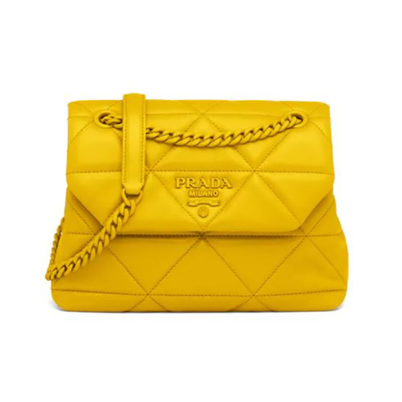 Prada Damen Kleine Prada Spectrum Tasche aus Nappaleder - Gelb