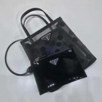 Prada Women Small Polka-Dot Mesh Tote Bag-Black (1)