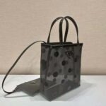 Prada Women Small Polka-Dot Mesh Tote Bag-Black - Image 6