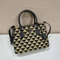 Prada Women Small Prada Galleria Jacquard Fabric Bag-Brown (1)