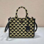 Prada Women Small Prada Symbole Jacquard Fabric Handbag-Brown - immagine 2