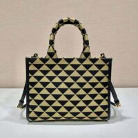 Prada Women Small Prada Symbole Jacquard Fabric Handbag-Brown (1)