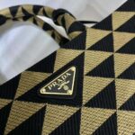 Prada Women Small Prada Symbole Jacquard Fabric Handbag-Brown - immagine 8