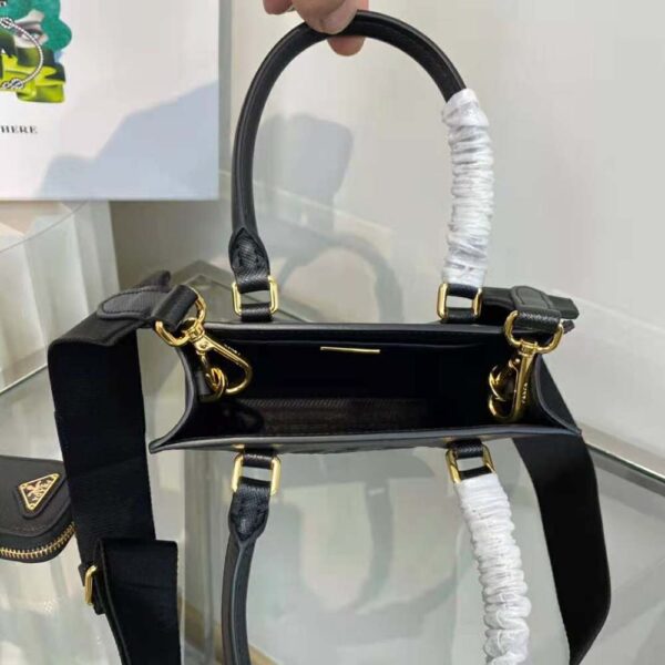 Prada Women Small Saffiano Leather Handbag-Black (10)