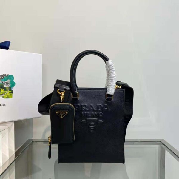 Prada Women Small Saffiano Leather Handbag-Black (2)