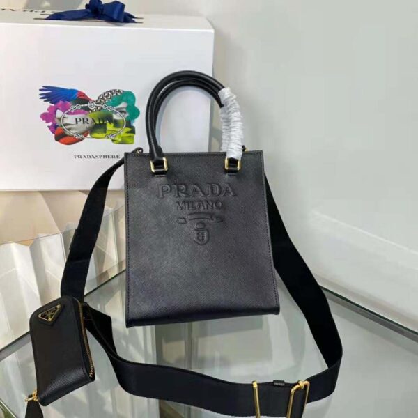 Prada Women Small Saffiano Leather Handbag-Black (5)