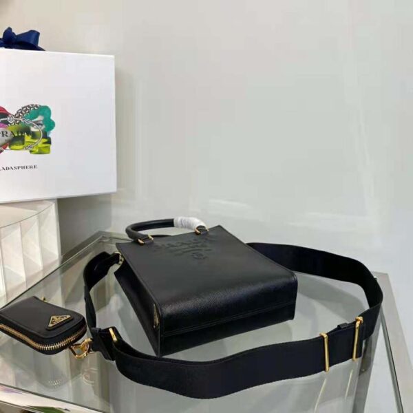 Prada Women Small Saffiano Leather Handbag-Black (7)