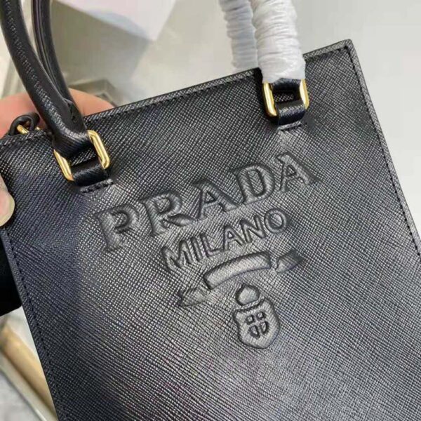 Prada Women Small Saffiano Leather Handbag-Black (9)