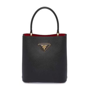 Prada Women Small Saffiano Leather Prada Panier Bag-Black