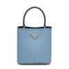 Prada Women Small Saffiano Leather Prada Panier Bag-Blue