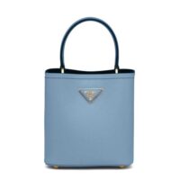 Prada Women Small Saffiano Leather Prada Panier Bag-blue (1)
