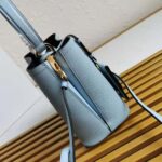 Prada Women Small Saffiano Leather Prada Panier Bag-Blue - Imagen 6