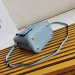 Prada Women Small Saffiano Leather Prada Panier Bag-Blue - Imagen 5