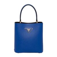 Prada Women Small Saffiano Leather Prada Panier Bag-navy (1)