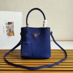 Prada Women Small Saffiano Leather Prada Panier Bag-Navy – Bild 2