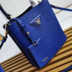 Prada Women Small Saffiano Leather Prada Panier Bag-Navy – Bild 5