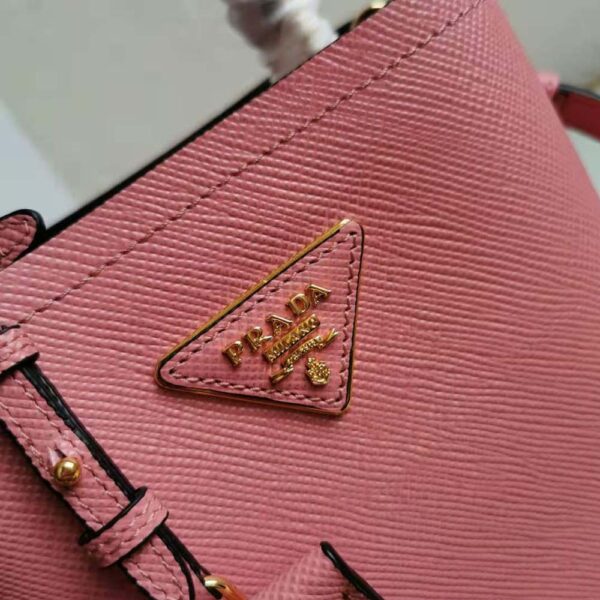 Prada Women Small Saffiano Leather Prada Panier Bag-pink (10)