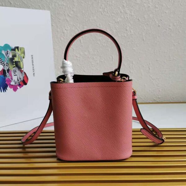Prada Women Small Saffiano Leather Prada Panier Bag-pink (4)