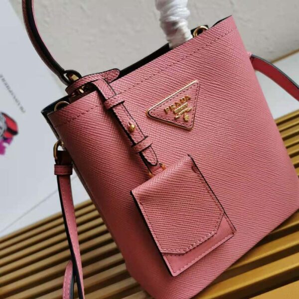 Prada Women Small Saffiano Leather Prada Panier Bag-pink (5)