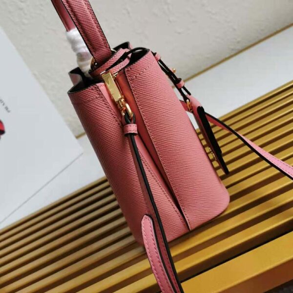Prada Women Small Saffiano Leather Prada Panier Bag-pink (6)