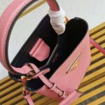 Prada Women Small Saffiano Leather Prada Panier Bag-Pink - immagine 9