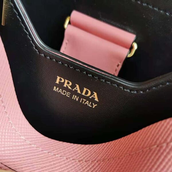 Prada Women Small Saffiano Leather Prada Panier Bag-pink (9)