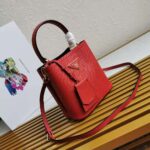 Prada Women Small Saffiano Leather Prada Panier Bag-Red - Bild 4