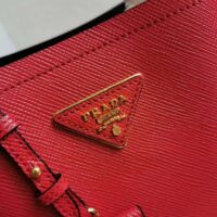 Prada Women Small Saffiano Leather Prada Panier Bag-red (1)