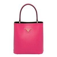 Prada Women Small Saffiano Leather Prada Panier Bag-rose (1)