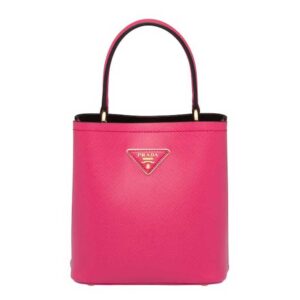 Prada Women Small Saffiano Leather Prada Panier Bag-Rose