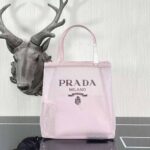 Prada Women Small Sequined Mesh Tote Bag-Pink - immagine 2