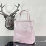 Prada Women Small Sequined Mesh Tote Bag-Pink - immagine 4