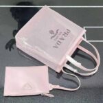 Prada Women Small Sequined Mesh Tote Bag-Pink - immagine 5