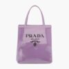 Prada Women Small Sequined Mesh Tote Bag-Purple