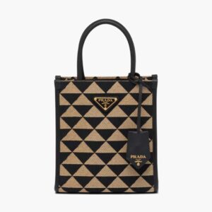 Prada Women Symbole Jjacquard Fabric Micro Bag-Beige