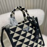 Prada Women Symbole Jacquard Fabric Micro Bag-Beige - immagine 8