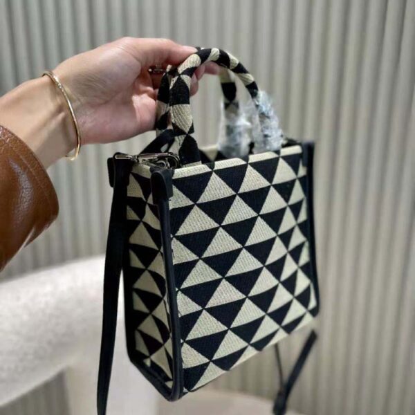 Prada Women Symbole Jjacquard Fabric Micro Bag-Beige (8)