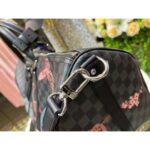Louis Vuitton LV Unisex Keepall 50B Damier Graphite Stamps Coated Canvas - Image 10