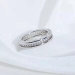 Bvlgari Women B.zero1 One-Band Ring in 18 KT White Gold Set with Pave Diamonds on the Spiral - Bild 3