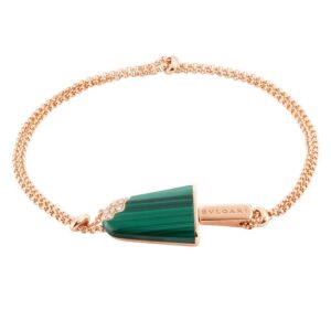 Bvlgari Women BVLGARI BVLGARI Gelati 18 KT Rose Gold Soft Bracelet-Green