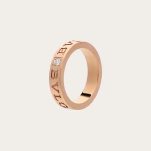 Bvlgari Women Bvlgari Bvlgari Ring 18 KT Rose Gold Ring with Diamond