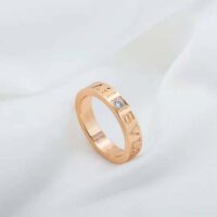 Bvlgari Women Bvlgari Bvlgari Ring 18 KT Rose Gold Ring with Diamond-gold (1)