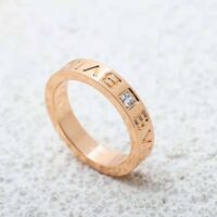 Bvlgari Women Bvlgari Bvlgari Ring 18 KT Rose Gold Ring with Diamond-gold (1)