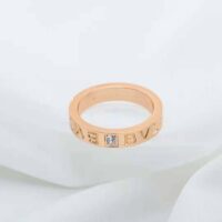 Bvlgari Women Bvlgari Bvlgari Ring 18 KT Rose Gold Ring with Diamond-gold (1)