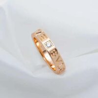 Bvlgari Women Bvlgari Bvlgari Ring 18 KT Rose Gold Ring with Diamond-gold (1)