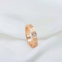 Bvlgari Women Bvlgari Bvlgari Ring 18 KT Rose Gold Ring with Diamond-gold (1)