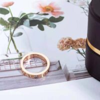 Bvlgari Women Bvlgari Bvlgari Ring 18 KT Rose Gold Ring with Diamond-gold (1)