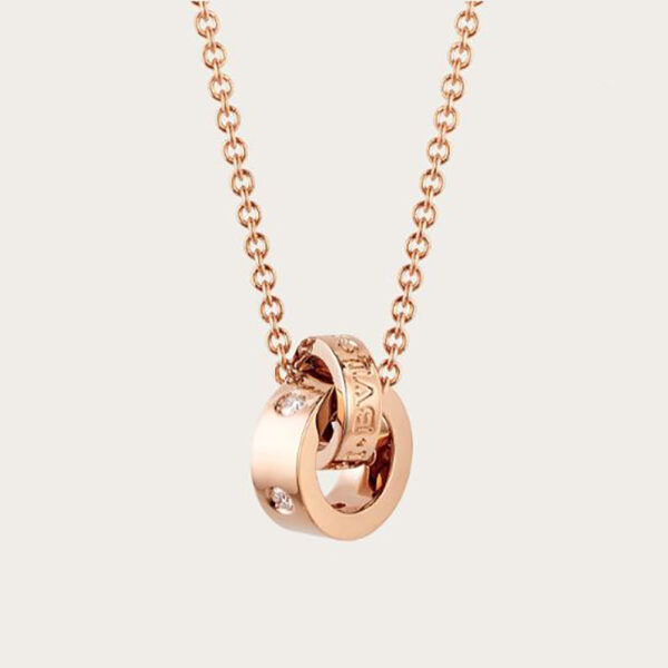 Bvlgari Women Necklace with 18 KT Rose Gold Chain (1)
