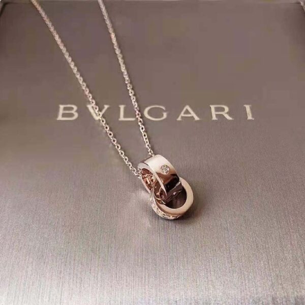 Bvlgari Women Necklace with 18 KT Rose Gold Chain (2)